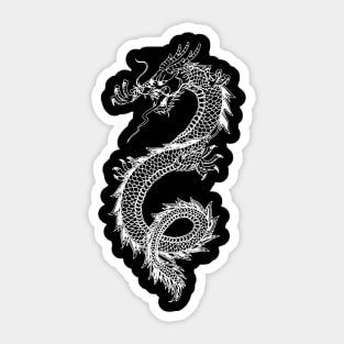 Asian Dragon With Characters Design Sticker